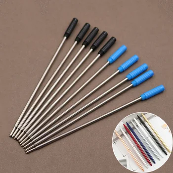 10 gab./daudz Rotējošu Metāla Pildspalva Piepildīt Speciālu Lodīšu Pildspalvu Atkārtoti Stienis Core Cartridge Tintes Papildināt Melna Zila Tinte 11.6 cm