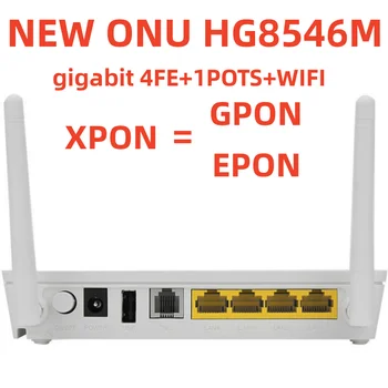 100%JAUNS ONU HG8546M ethernet ports GPON termināļa FTTH 4FE+1POTS+WIFI EPON XPON ONT Modo Roteador Lan Ports ONU GPON
