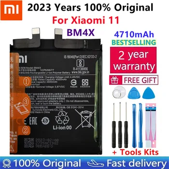 100% Oriģināls Xiao Mi BM4X 4710mAh Tālruņa Akumulatora Xiaomi 11 Xiaomi11 Mi11 Rezerves Baterijas Bateria