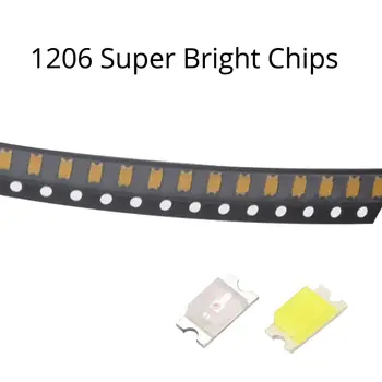 1000pcs 1206 SMD SMT 20MA LED Chip Balts Sarkans Zaļš Zils, Dzeltens, Rozā, Oranža, Super Spilgti DIY Led Lampas, Gaismas Diožu Plāksteris