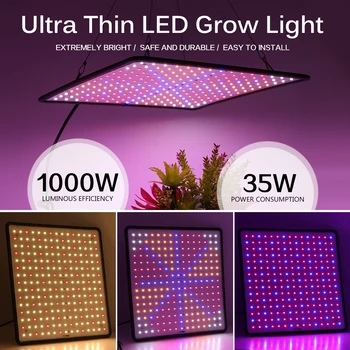 1000W LED Augt Gaismas Panelis Pilna Spektra Fito Lampas AC85-240V Iekštelpu Augt Telts Augi Siltumnīcefekta Hidroponiskas Augu Augšanas