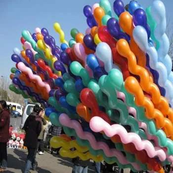 100gab Skrūvi Savīti Lateksa Balonu Spirāli Sabiezējums Ilgi Balonu Bārs KTV Puses Piegādes Lentes Formas Balons, Piepūšamās Rotaļlietas