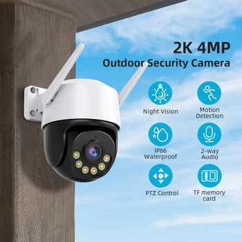 1080P WIFI Novērošanas Kameru Āra ICSee Drošības Aizsardzība Krāsa Nakts Redzamības Bezvadu Ātruma PTZ Dome IP Kamera