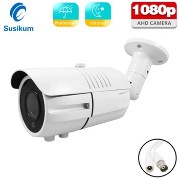 1080P Āra Drošības AHD Kamera 2.8-12mm Manuālo Objektīvu 2MP Ūdensizturīgs Analog Bullet CCTV Kamera Ar OSD Izvēlne