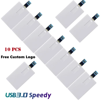 10PCS/DAUDZ Bezmaksas Logo Veicināšanas Super Kredītkartes USB3.0 Augstums kvalitāti Ātruma USB Zibatmiņas Diskā 4g 8g vizītkarti Labākās Dāvanas