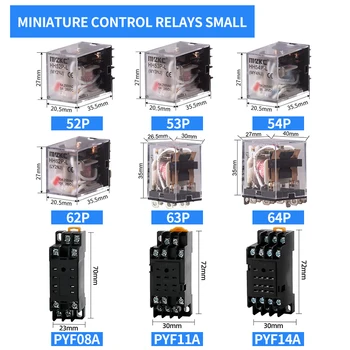 10PCS Miniatūras kontroles releji Mazo Starpposma Relejs, AC 12V DC C24 AC220 HH52P HH53P HH54P HH62P HH63P HH64P MY2NJ MY3NJ