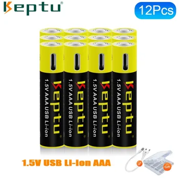 12-40pcs Li-ion AAA 1,5 V uzlādējams ar aaa baterijām 1,5 v litija jonu AAA baterija USB AAA baterijas Tips-C Uzlādes + Dāvana Kabelis
