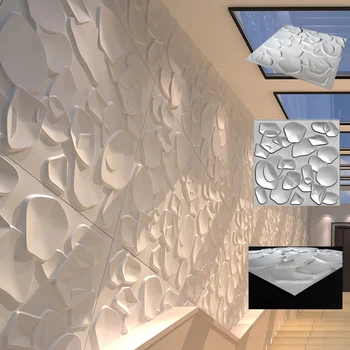 12pcs 50x50cm 3D Sienas Uzlīmes, Dekoratīvās Dzīvojamā Istaba Keramikas Flīžu Sienas Ūdensizturīgs 3D Sienas Panelis Tapetes Vannas istaba Virtuves