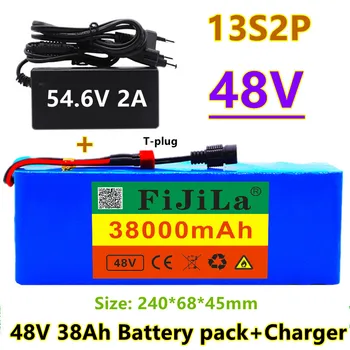 18650 batterie pack 1000W lieljaudas batterien 54,6 V 38000mAh Ebike elektrische fahrrad BMS mit Ladegerät T-stecker