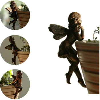 1pc Angel Girl Karājas Kausa Sveķu Apdares Pasaku Kombinācija Ziedu Grozs Malas Dekori Dārza Dizains Dārza Pot Rotājumi