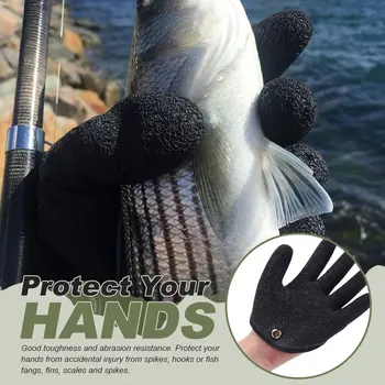 1PC Zvejas Ķert Cimdi ar neslīdošu Zvejnieks Aizsargātu Rokas drošības punkcijas izturīga piemērota makšķerēšana / medības āra darbu