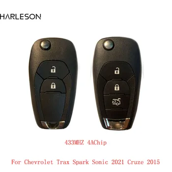 2 3 Taustiņš Pēcpārdošanas Flip Tālvadības Auto Atslēgu 4A Čipu 433Mhz par Chevrolet Trax Spark, Sonic Ir 2021. Cruze 2015. Gada Auto Tālvadības Atslēga