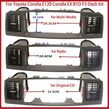2 din Auto Radio Centrs, Audio GPS Plāksnes Panelis Rāmis Fascijas Nomaiņa Toyota Corolla E120 EX BYD F3 Dash Komplekts