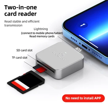 2-in-1 SD TF Karšu Lasītājs Plug and Play Atmiņas Kartes Adapteri Datu Pārveidotājs iPhone Micro Tips-C Tālruni, Tabletes