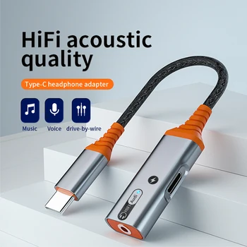 2 IN 1 Tipa C līdz 3,5 mm HIFI APK Austiņu Pastiprinātāju 60W Austiņu Ligzda audio adapteri 32 bitu 384kHz Digital Dekodētājs AUX Konvertētājs