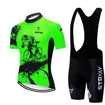 2022 STRVAV Sporta Komandu Apmācības Riteņbraukšana Apģērbu Elpojošs Vīriešiem ar Īsām Piedurknēm Mallot Ciclismo Hombre Verano Riteņbraukšana Jersey Komplekti