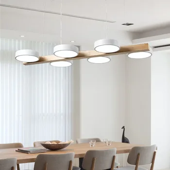 2022Modern guļamistabas koka griestu Lustra dzīvojamā istabā LED lustras dzīvoklis kafejnīca cietā lampas koka apgaismojums ēdamistabā lampas
