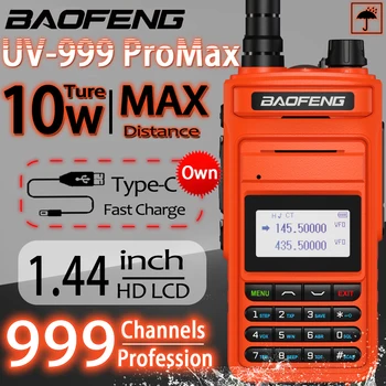 2023 Baofeng UV-999 ProMax 999 Kanāls Walkie Talkie lielā Jauda UHF, VHF Šķiņķis CB Radio Modernizētas No UV5R 2-Way Radio lielos attālumos