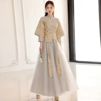 2023 Jaunais Ķīnas Līgavas Kleita Sievietēm Zelta Kleitas Ķīniešu Tradicionālā Kleita Ķīniešu Līgavas Kleita Sievietēm Hanfu
