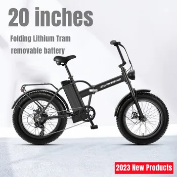 2023 jaunu produktu—20-collu 48V pieaugušo elektrisko velosipēdu 4.0 tauku riepu nolokāmi, ar litija akumulatoru sniega motocikls dubultā disku bremzes ūdensizturīgs