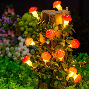 20leds 10leds Ziemassvētku Rotājumi Gaismas LED Zaļo Lapu Vīnogulāju Sēņu Saulespuķu Vainags Stīgu Gaismas Jauno Gadu Ravēšana Dekori