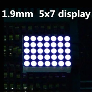 20PCS 1.9 MM, 5X7 led displejs baltā Kopējo anoda LED Dot Matrix Digitālo Caurules Modulis 5*7 digitālo caurules
