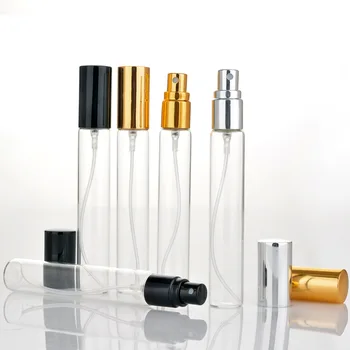 20pcs/daudz 5ml 10 ml 15ML Portatīvo Stikla Uzpildāmas Smaržu Pudele Ar Alumīnija Pulverizators Tukšs Parfum Gadījumā Ceļotājs