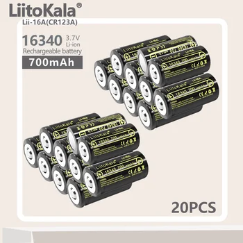 20PCS LiitoKala Lii-16A Li-ion 16340 Baterija CR123A Uzlādējamās Baterijas 3,7 V CR123 Lāzera Pildspalva, LED Gaismiņa Šūnu