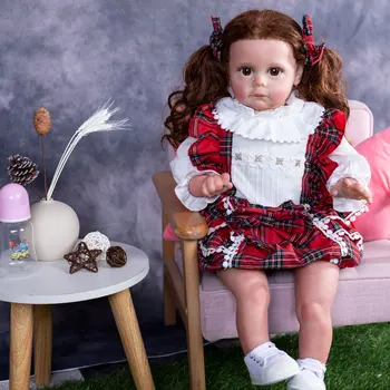 24 Collu Atdzimis Diezgan Klasisks Princese Bērnu Lelles Ar Mīkstu Drāniņu, Ķermeņa Boneca Bebe Atdzimis Toddler Lelles Rotaļlietas Meitene Playmate Dāvanas