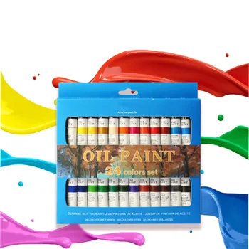24 Krāsas Profesionālas Eļļas Gleznu Krāsas Zīmēšanas Pigmenta 12ml Alumīnija Caurules, Uzstādīt Mākslinieks, Mākslas Lakots Piegādes Iesācējiem