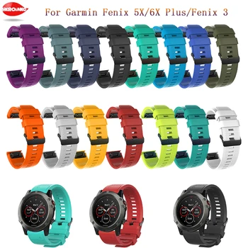 26mm modes sporta Siksnu Garmin Fenix 5X/5X Plus/6X/6X Plus Skatīties Silikona Rokas Joslā Garmin Fenix 3 3HR Siksna Watchband