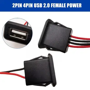 2Pin 4Pin USB 2.0 Sieviešu Strāvas Ligzda ar Vadu USB Lādētāju, Rotaļu Lampas Laternas, Precizitāte Kontaktligzda Uzlādes Ostas Instrumentu H4O1