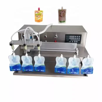 3 Galvām Ūdens Uzpildes Mašīna Pusautomātiskā Maisiņš Jogurta Dzērienu, Sulu un Gāzēto Dzērienu Iepildīšanas Mašīnas Pārdošanai
