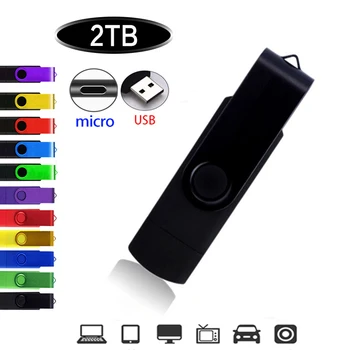 3 in 1 USB Flash Drive 3.0 2TB Pen Drive pendrive флешка OTG 2TB memoria cel USB Diska Stick Dāvanu Tālrunis/PC/Auto/TV Bezmaksas Logo