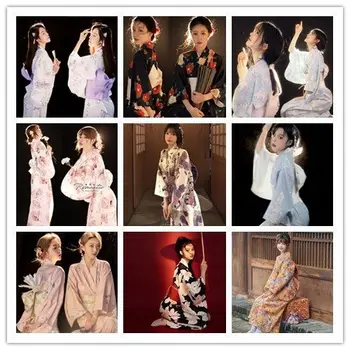 36 Stilu Tradicionālo Japāņu Kimono Sakura Sieviešu Ziedu Drukāt Vintage Kleita Sievieti Austrumu Tērpu Haori Yukata Āzijas Apģērbu