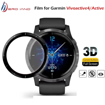 3D Pilnas Malas Mīksta Aizsardzības Plēves Vāciņu Aizsardzības Garmin vivoactive 4/Vivoactive4 Sporta Skatīties Smartwatch Ekrāna Aizsargs
