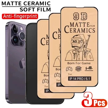 3Pcs 9D Mīksto Matēts Keramikas Filmu iPhone 13 14 Pro Max 12 Mini 8 7 Plus Screen Protector for IPhone 11 PRO XR XS MAX Nav-Stikla