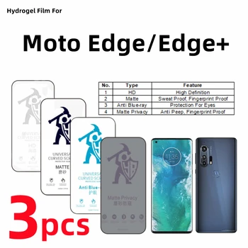 3pcs HD Hidrogelu Filmu Par Motorola Edge+ Matte Screen Protector For Motorola Malas Acu Aprūpes Blueray Pret Spiegu Aizsardzības Plēves
