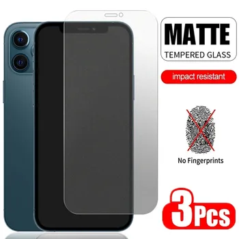 3PCS Matēts Rūdīts Stikls IPhone 13 12 11 14 Pro Max Mini Matēta Screen Protector for IPhone XS MAX XR X 7 8 Plus SE Stikla