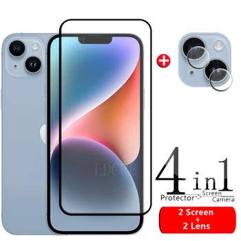 4-in-1 iPhone 14 Plus Stikla iPhone 14 Pilnībā Segtu Ekrāna Aizsargs Apple iPhone SE 2020. gadam 12 13 14 Pro Max Plus Stikls