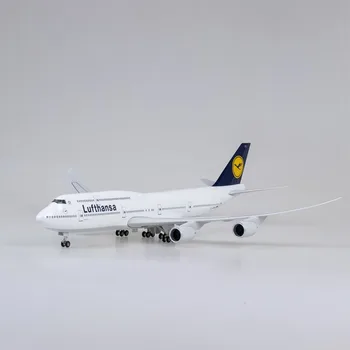 47cm 1:160 Lufthansa Airlinerresin Modelis B747-8 Lidaparātu Imitācijas Rotājumu Kolekciju ar Riteņiem un Gaismas