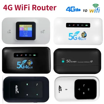 4G/5G Lte Bezvadu Maršrutētāju (wireless router 150Mbps Portatīvo Kabatas WIFI Router Krāsu LCD Displejs SIM Kartes MiFi Modemu 3000mAh Mobilo Wifi Hotspot