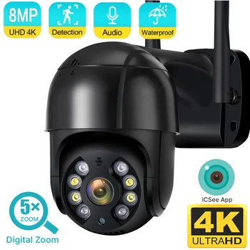 4K 8MP, Wifi Smart PTZ IP Kameras AI Izsekošanas Krāsu Nakts Redzamības Home Security Aizsardzības Bezvadu CCTV Video Novērošanas Kameru