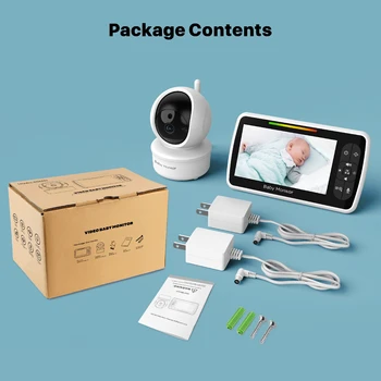 5.0 Collu Baby Monitors ar Kameru, Mobilo Video Aukle HD Drošības Nakts Redzamības Temperatūra Miega Kamera baby monitor