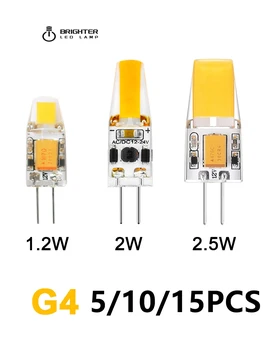 5-15PCS 2023 Jauno LED silikagela Mini spuldzes G4 AC/DC12V COB silti balta gaismas bez stroboskopiskas nomaiņa 20W halogēna lampas
