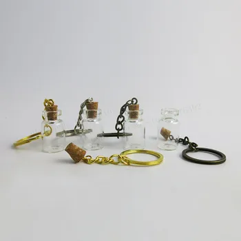 500 x 2 ml Mini Stikla Pudeles, Atslēgu Ķēdes, Kuloni, Mazo, kas Vēlas Pudeles Ar Korķa Flakons Mākslas Burkas, Lai Rokassprādzes Dāvanas