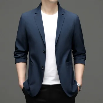 5917. lpp -2023 Vīriešu modes gadījuma mazo vīriešu uzvalku korejas 66 versiju slim uzvalks jaka tīrtoņa krāsas jaka