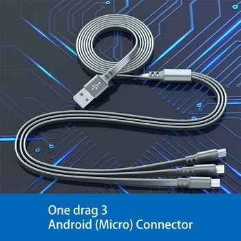 59inch Trīs Vienā Multi Uzlādes Kabelis Micro USB Uzlādes Kabelis, Pārnēsājamie mehāniskās Bankām par Andriod Mobilo Telefonu