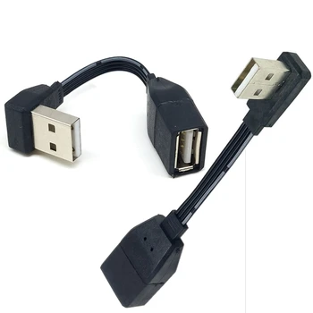 5cm 10cm 30CM USB 2.0 Plug Sieviešu Leņķveida 90 Pagarināšanu Adaptera Kabelis USB 2.0 Vīrietis, lai Sieviete Labi/pa Kreisi/uz Leju/uz Augšu Melns Kabelis