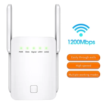 5G WIFI Repeater Wi-Fi Signāla Pastiprinātājs 5Ghz Repeater WIFI 1200M Router WIFI Extender lielos attālumos 2.4 G WiFi Pastiprinātājs Piekļuves Punkts